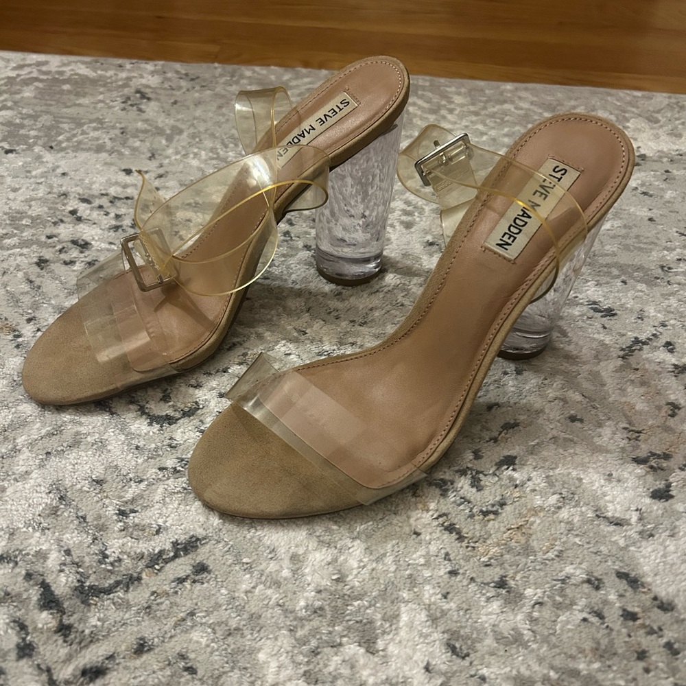 Tan Clear Heels Steve Madden